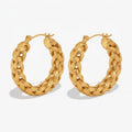 Twisted Chunky Hoop Earrings - Gold