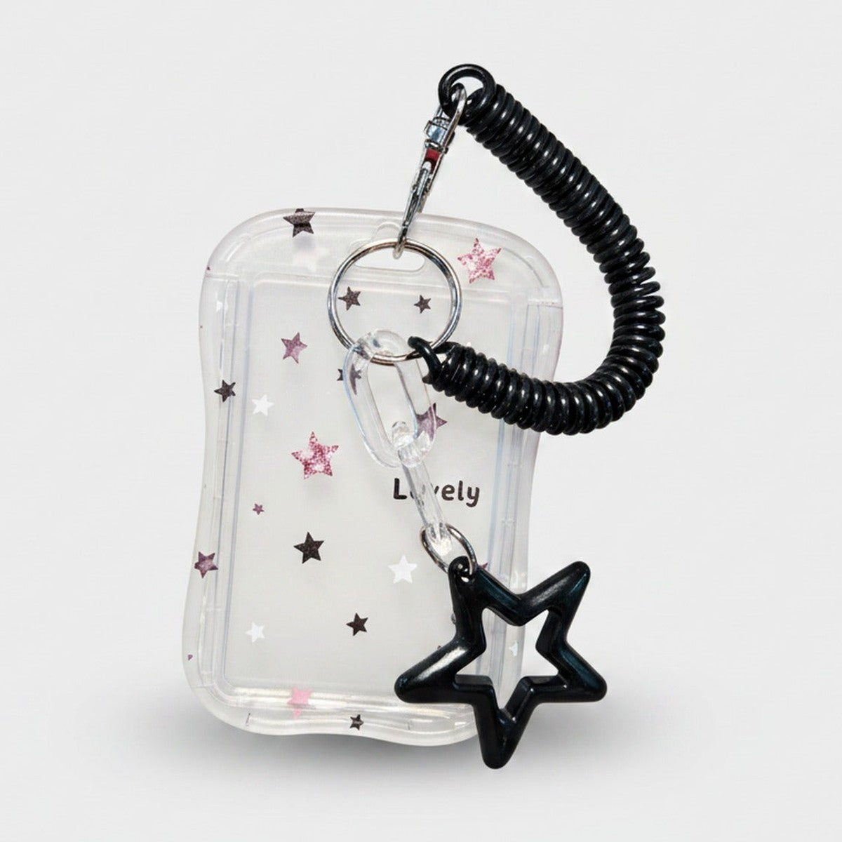 Clear Star Glitter ID Holder Keychain – novelty & toys (view 1)