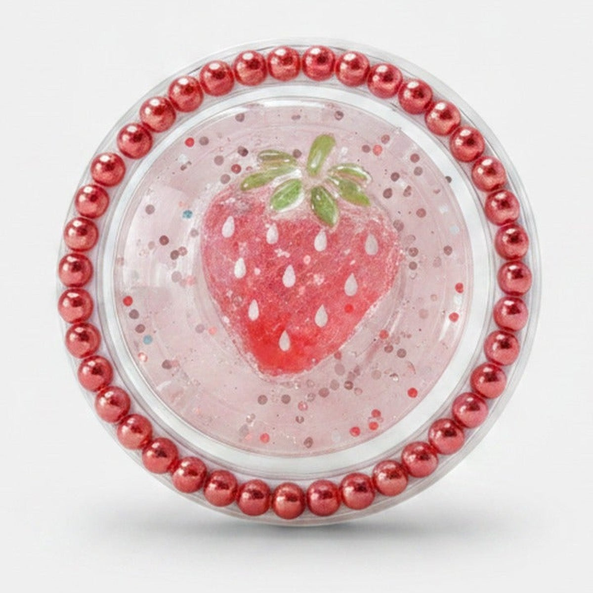 Strawberry Glitter Phone Grip - Red