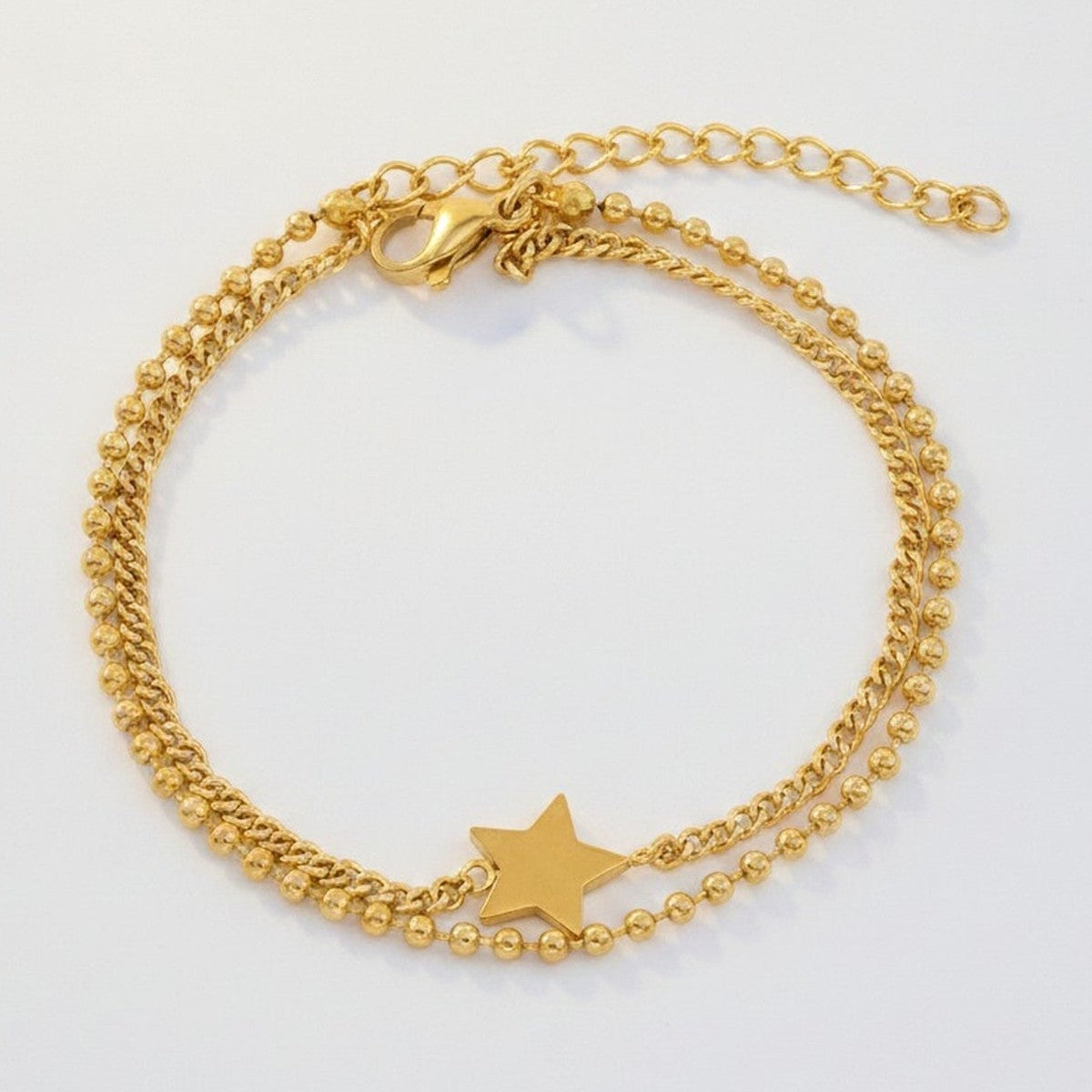 Double Layer Gold Plated Star Bracelet – jewelry (view 1)