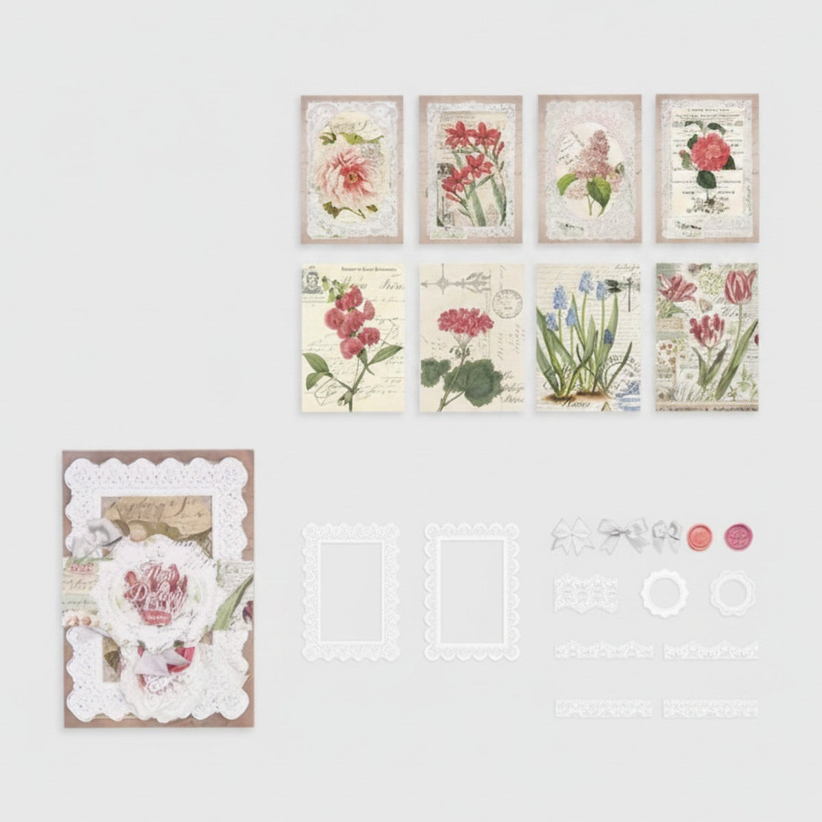 Vintage Floral Stationery Set With Stickers (view 1)
