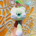 Bell Cat Plush Keychain Cute Bag Charm Gift Toy - Green