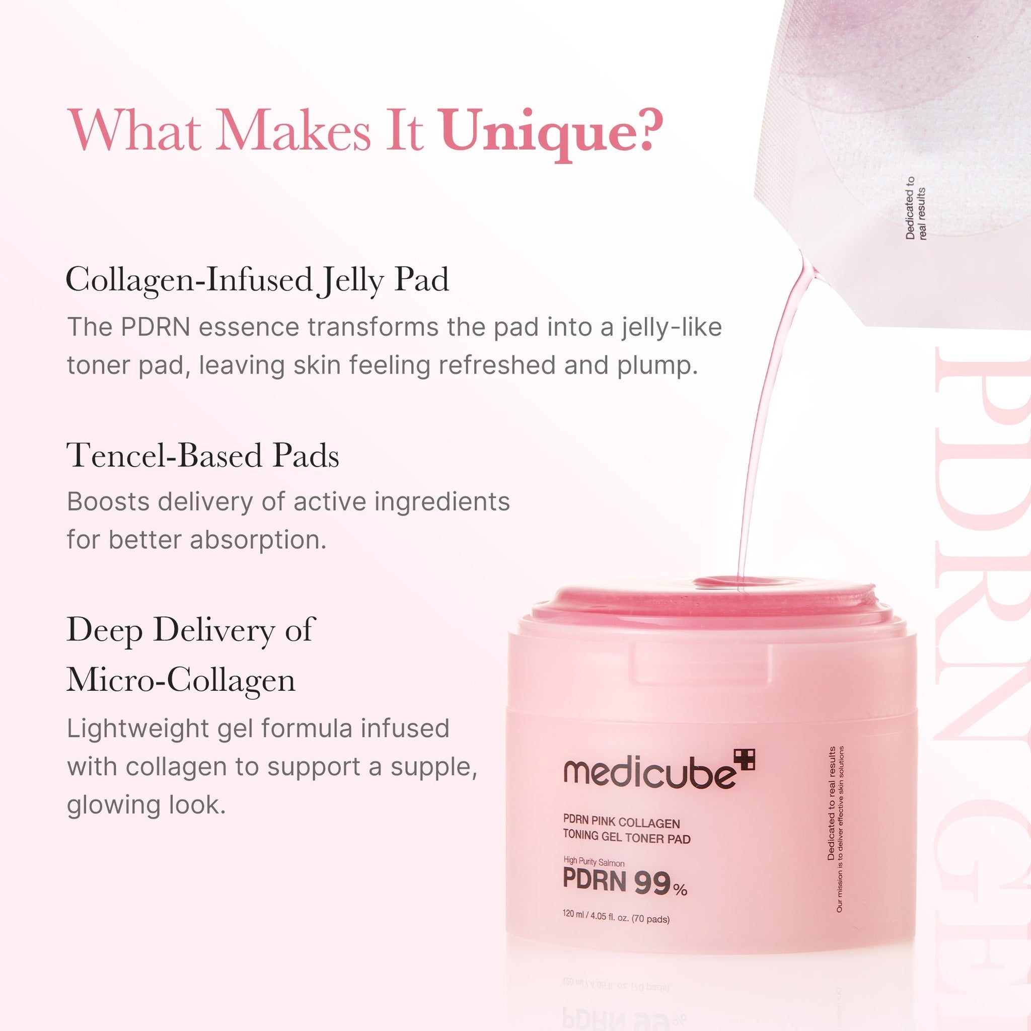PDRN PINK COLLAGEN TONING GEL TONER PAD 70ea - image 3