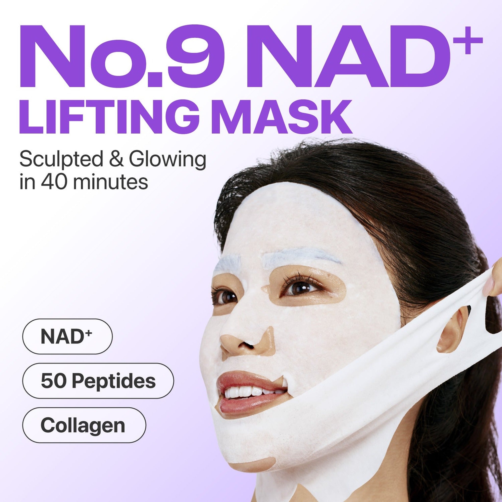 (4EA) No.9 NAD Bio Lifting Full Cover Facial Mask (+GWP) - image 3