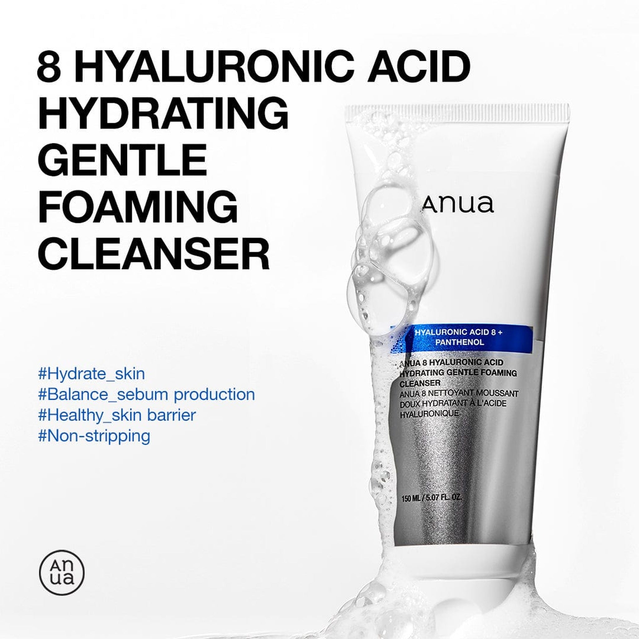 8 HYALURONIC ACID HYDRATING GENTLE FOAMING CLEANSER 150ml - image 2