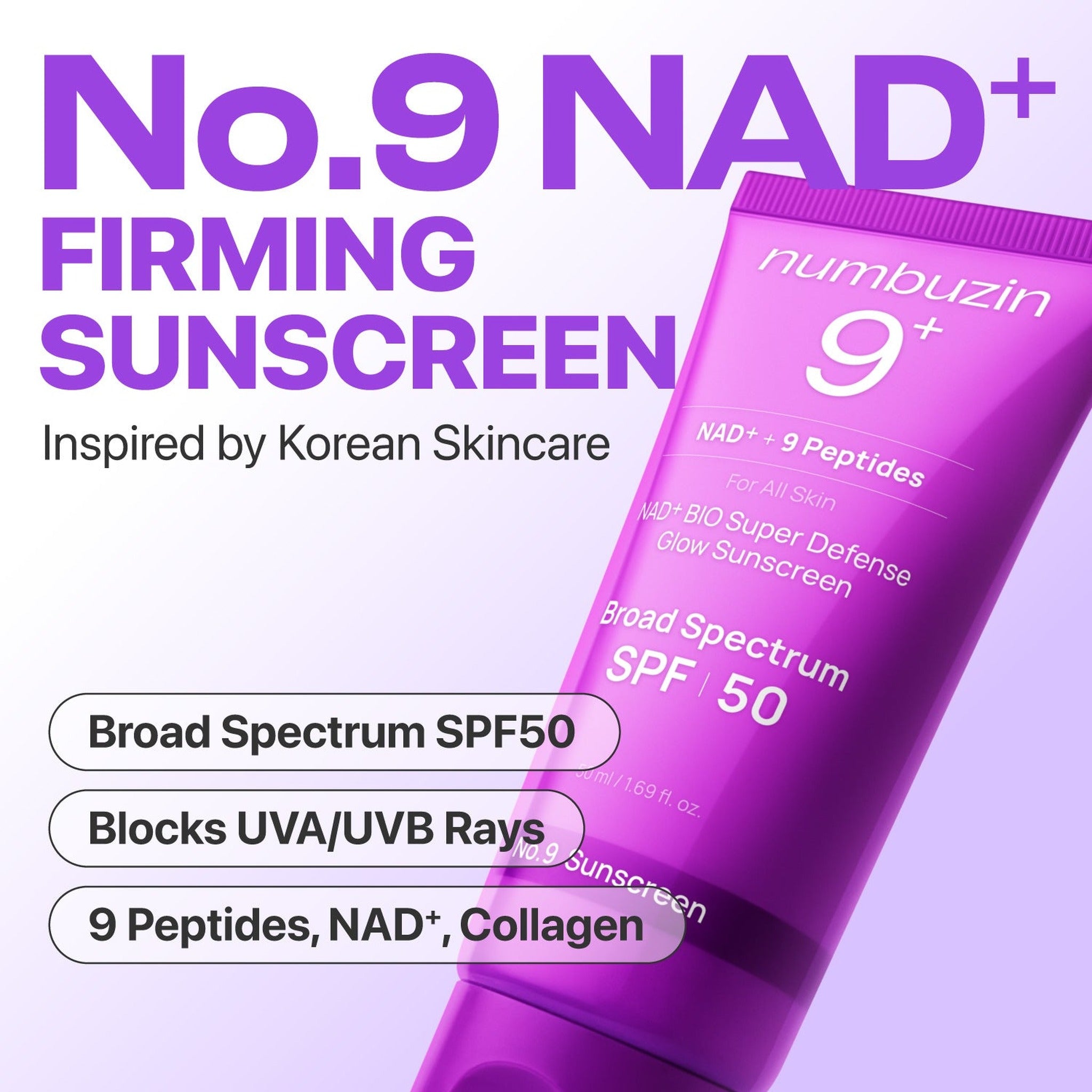 No.9 NAD+ BIO Super Defense Glow Sunscreen SPF 50 (50ml) - image 3
