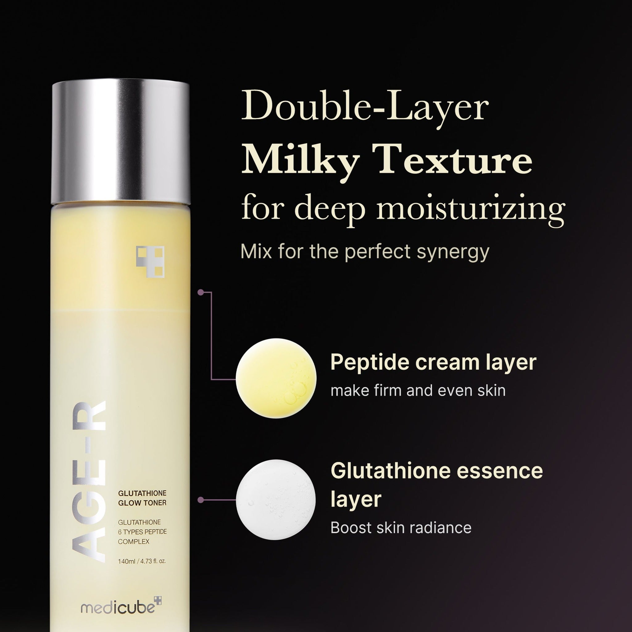 AGE-R GLUTATHIONE GLOW TONER 140ml - image 3