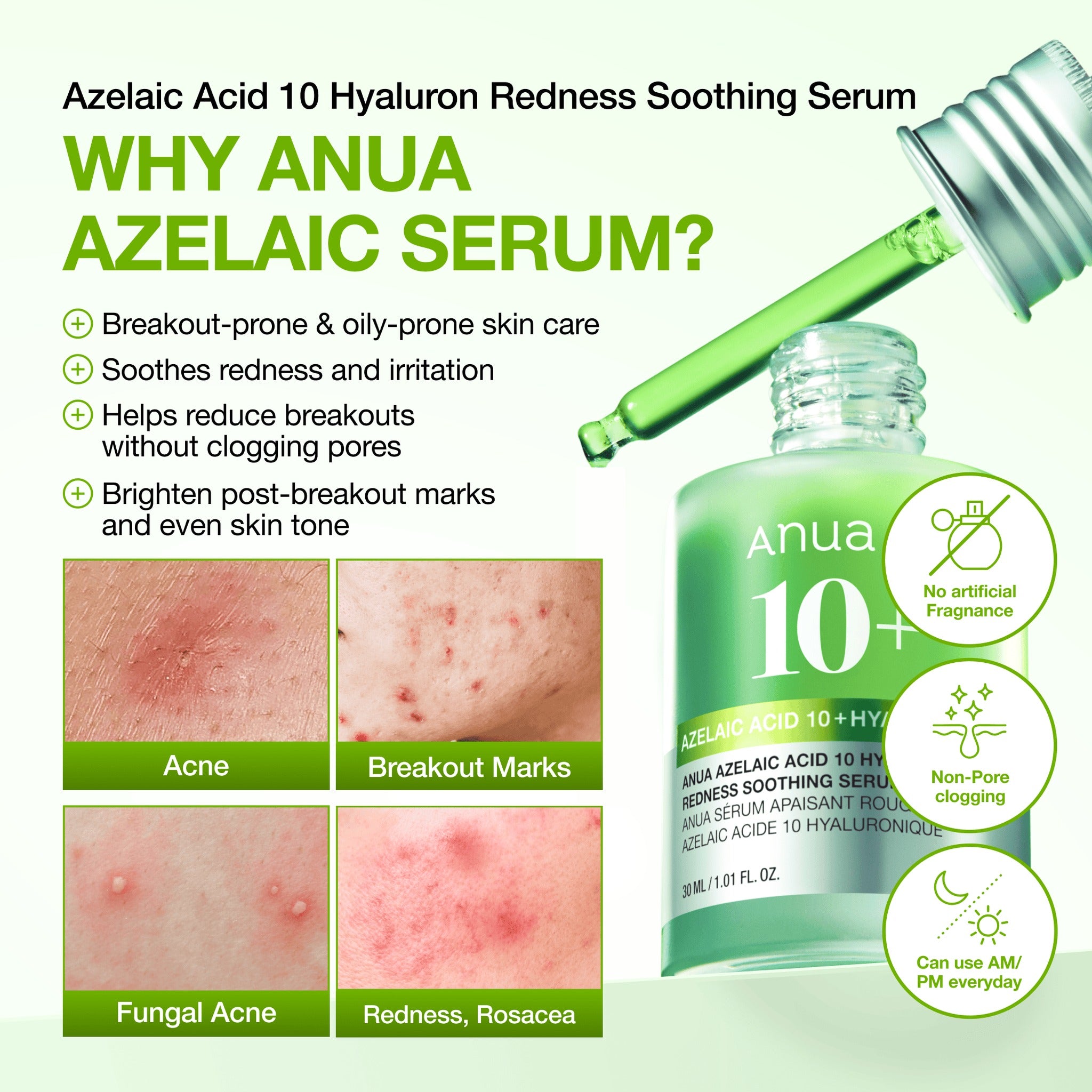 (Worldwide)(1EA) AZELAIC ACID HYALURON REDNESS SOOTHING SERUM MASK 23ml - image 3