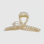 Gold Rhinestone Scalloped Hair Claw Clip – hair accessories (view 1)