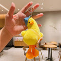 Tilt Head Duck Plush Keychain Cute Bag Charm Gift Toy - Yellow