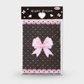 Pink Bow Heart Pattern Black Notepad – stationery (view 1)