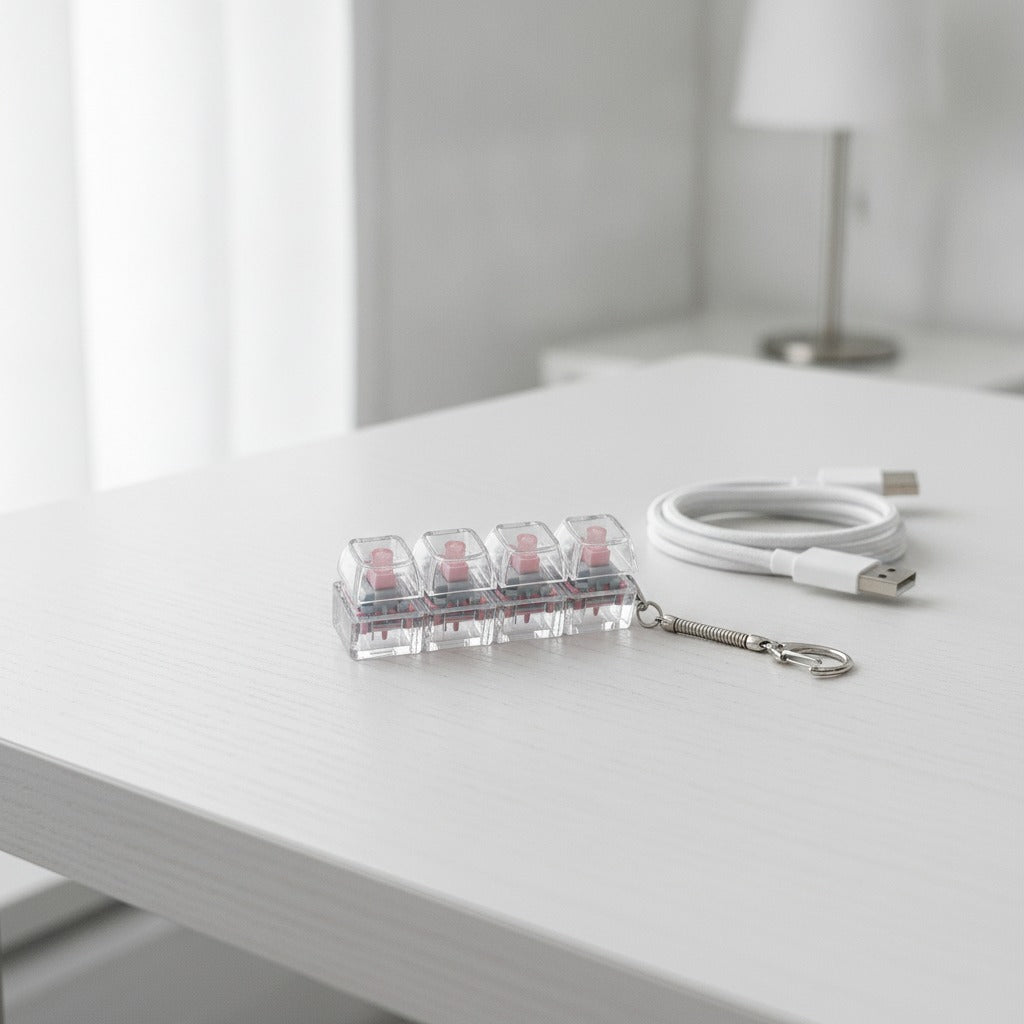 Mini Mechanical Keyboard Keychain - White Switch