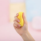 Oversized Toast Squishy - Pink - squeeze in hand