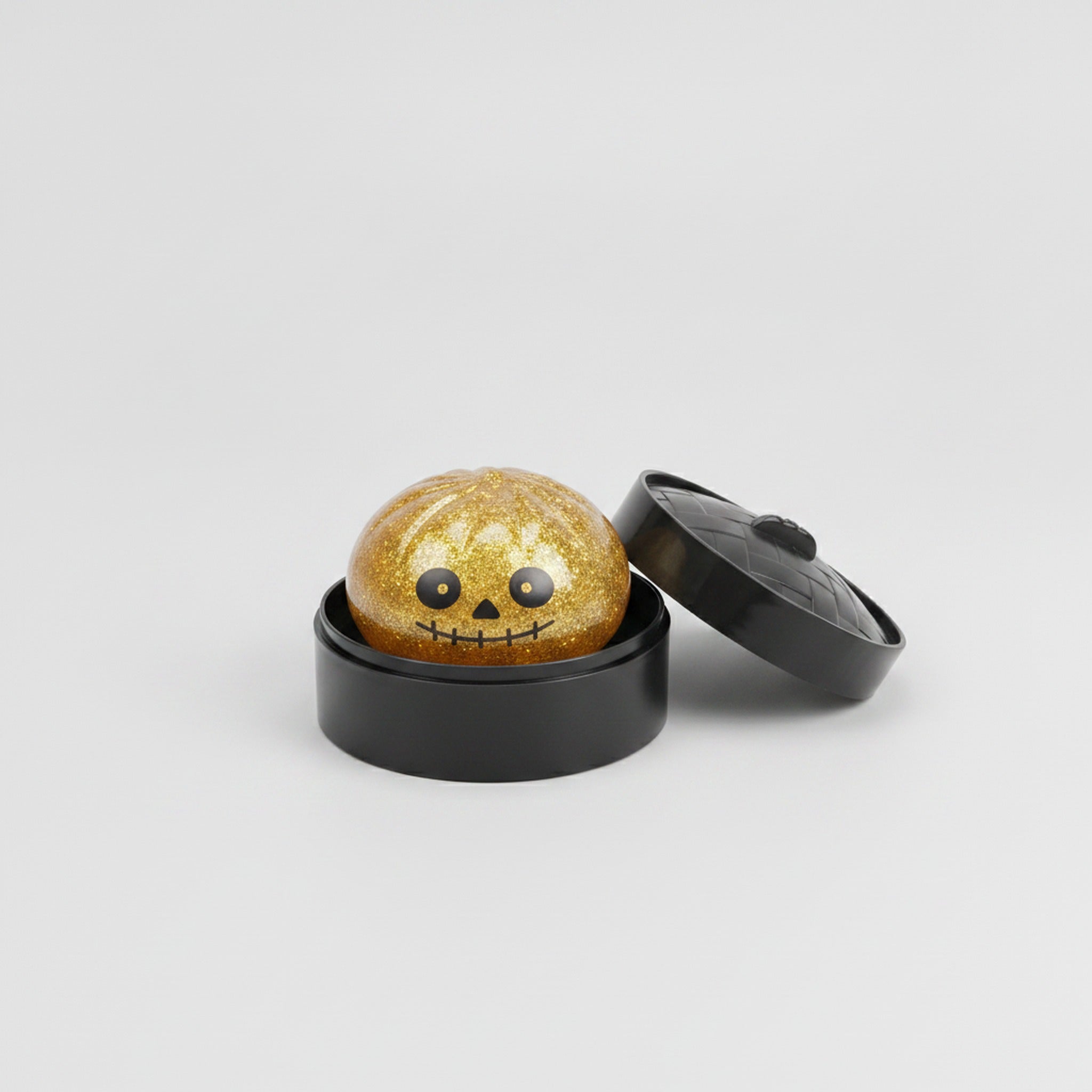 Spooky Dimple Squishy with Bamboo Steamer - Gold Skull