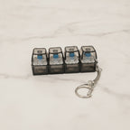 Four-Key Mechanical Switch Keychain - Clear Black