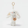 Fluffy Bunny Plush Keychain Bag Charm - White – novelty & toys (view 1)