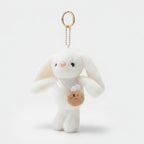 Fluffy Bunny Plush Keychain Bag Charm - White – novelty & toys (view 1)