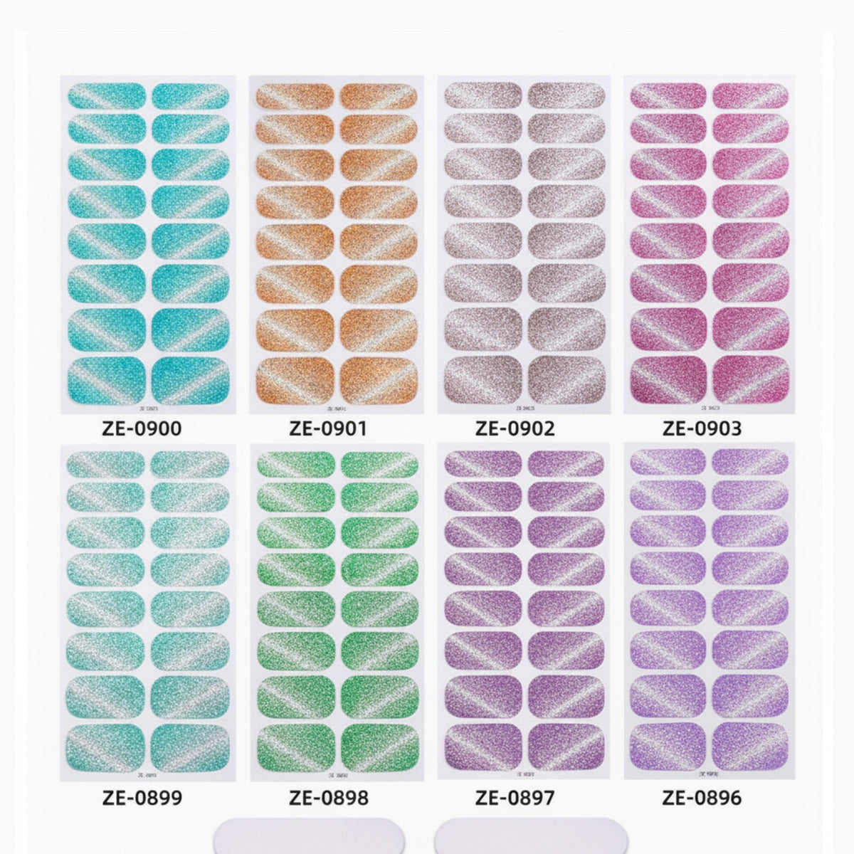 Glitter Ombre Nail Wraps Set – Korean nail care (view 1)