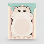 Cute Striped Cat Memo Pad – stationery (view 1)