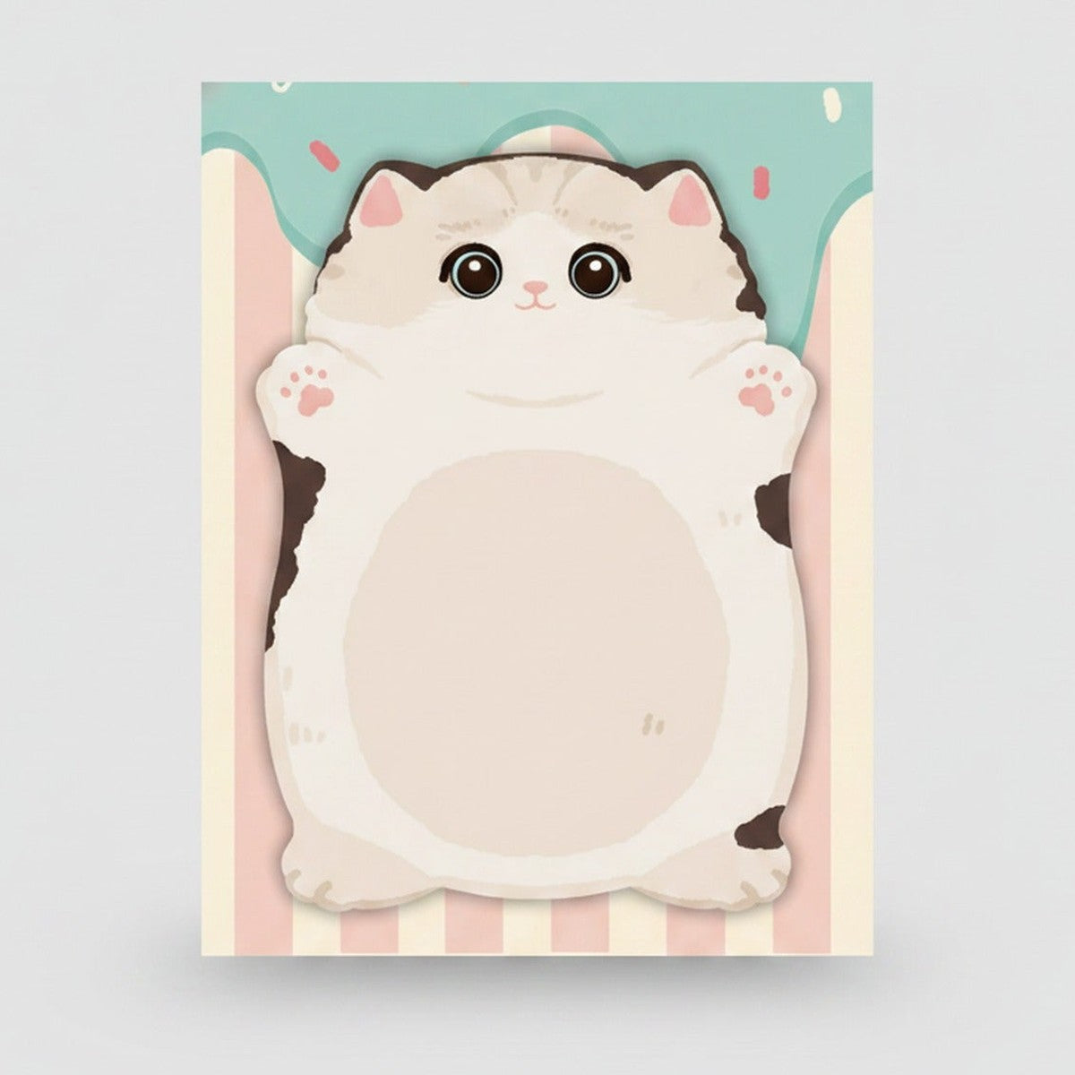 Cute Striped Cat Memo Pad – stationery (view 1)