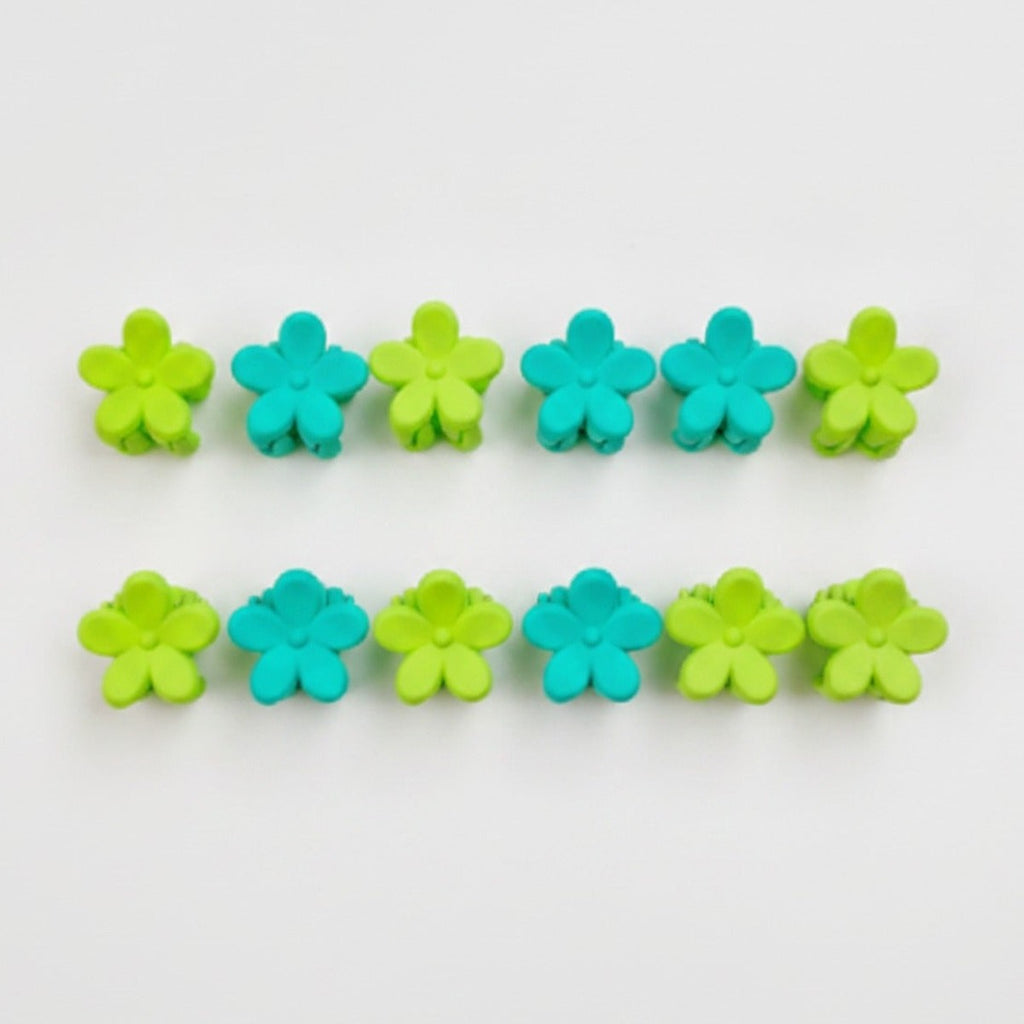 Flower Hair Clips Set - Green Flowers – hair accessories (view 1)