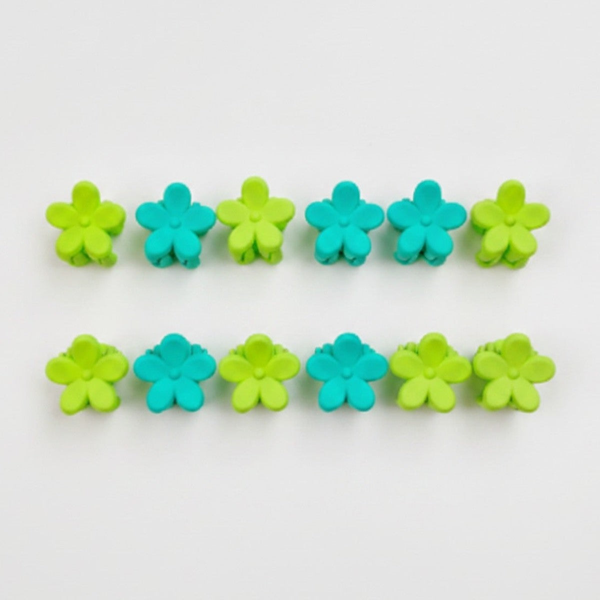 Flower Hair Clips Set - Green Flowers – hair accessories (view 1)