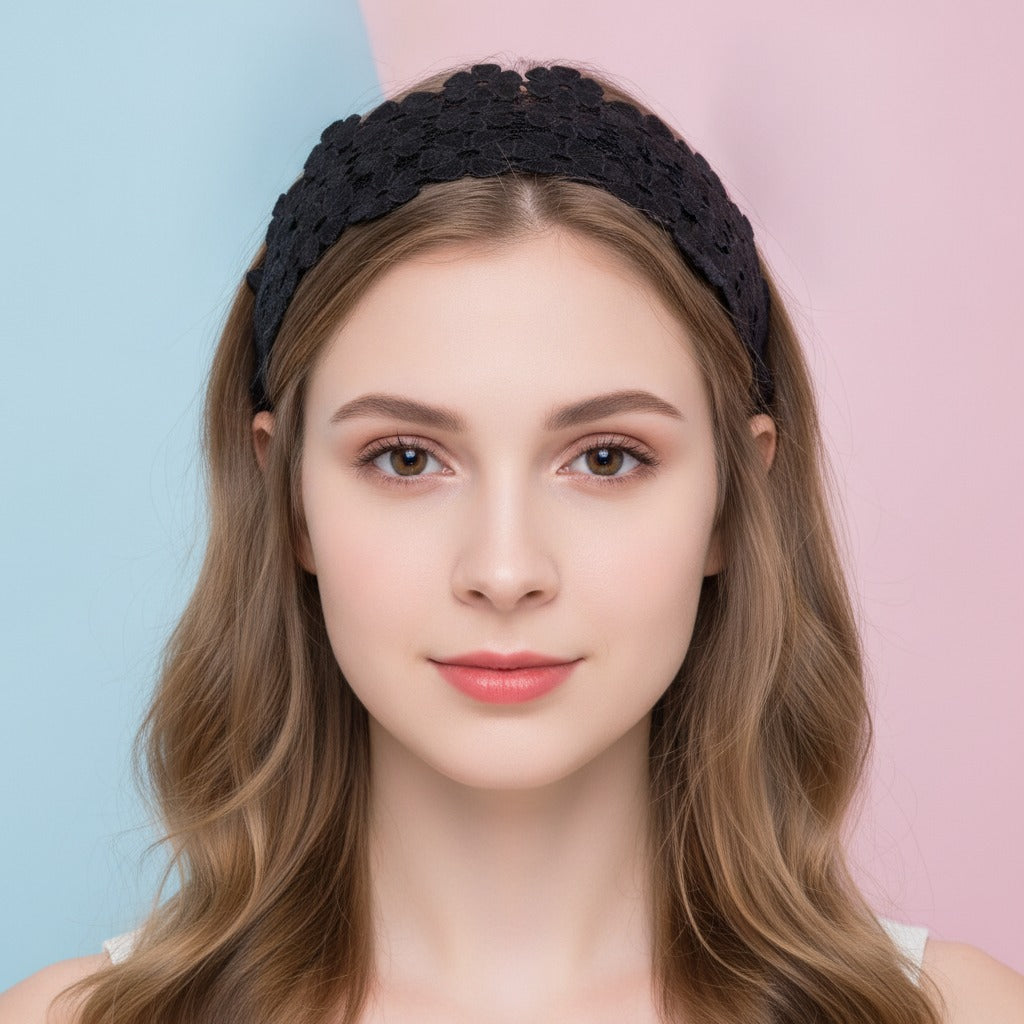 Lace Padded Headband - Black