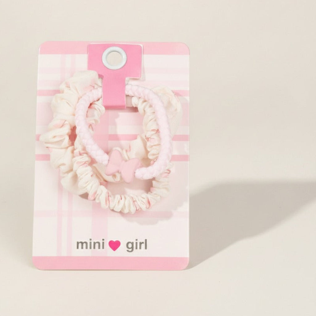 Ruched Fabric Hair Clip Set Pink – hair accessories (view 1)