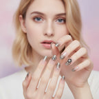 Glam Ombre Press-On Nails Set - Silver Ombre