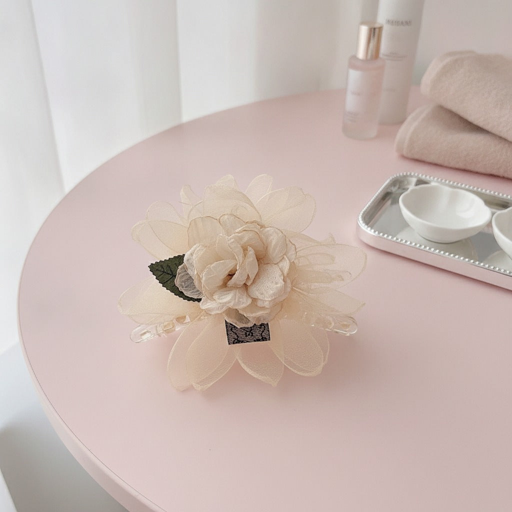 Dreamy Floral Hair Claw Clip - Champagne