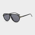 Retro Aviator Sunglasses with Gold Trim Black & Gold