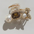 Pearl Bee Charm Hair Claw Clip - Pearl Bee Gold – hair accessories (view 1)