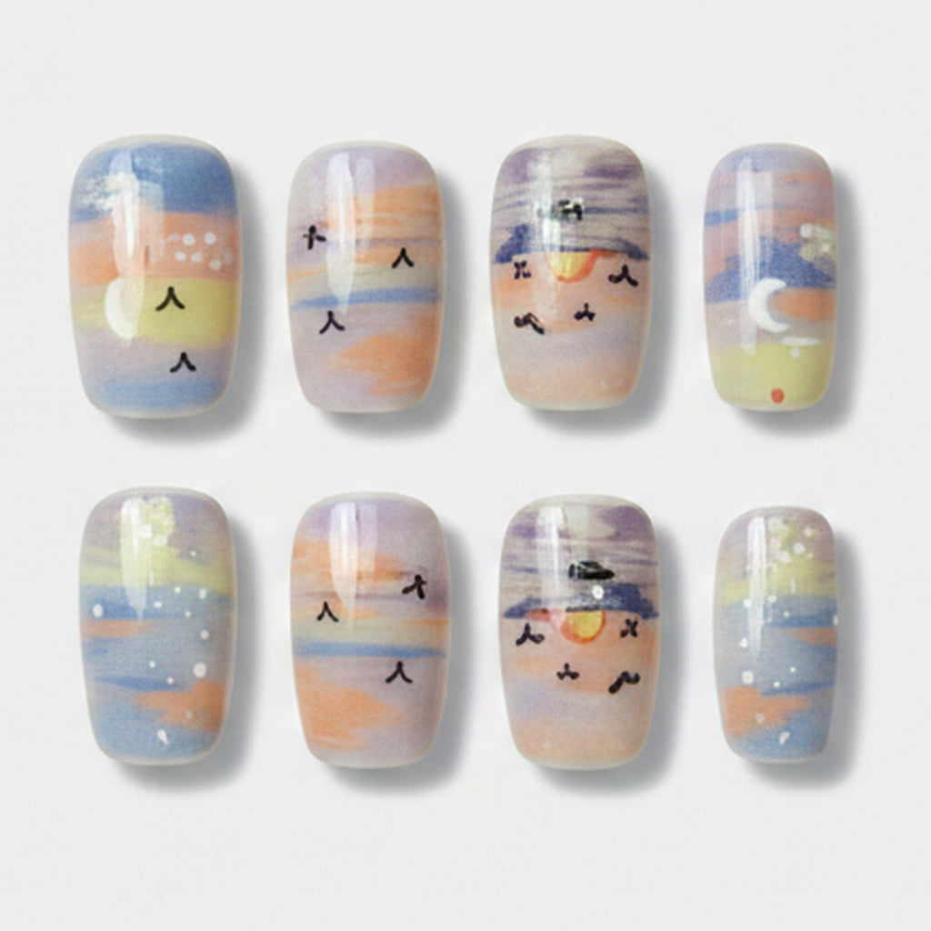 Dreamy Sky Press-On Nail Set - Pastel Sky
