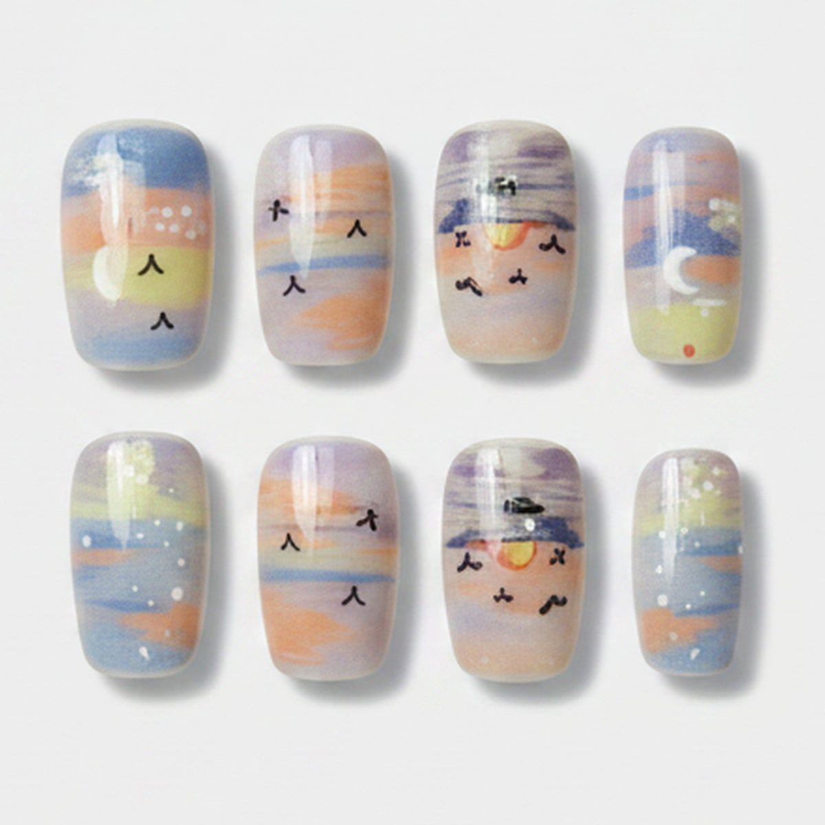 Dreamy Sky Press-On Nail Set - Pastel Sky