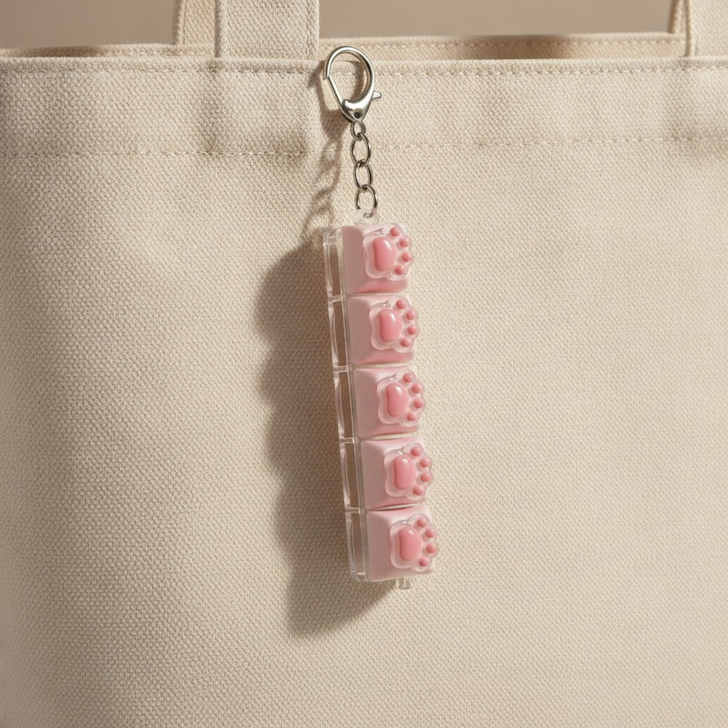 Mini Paw Pad Keychain - Pastel Pink