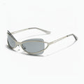 Silver Oval Shield Sunglasses With Tinted Lens – eyewear (view 1)