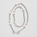 Double Heart Pearl Keychain - Pink