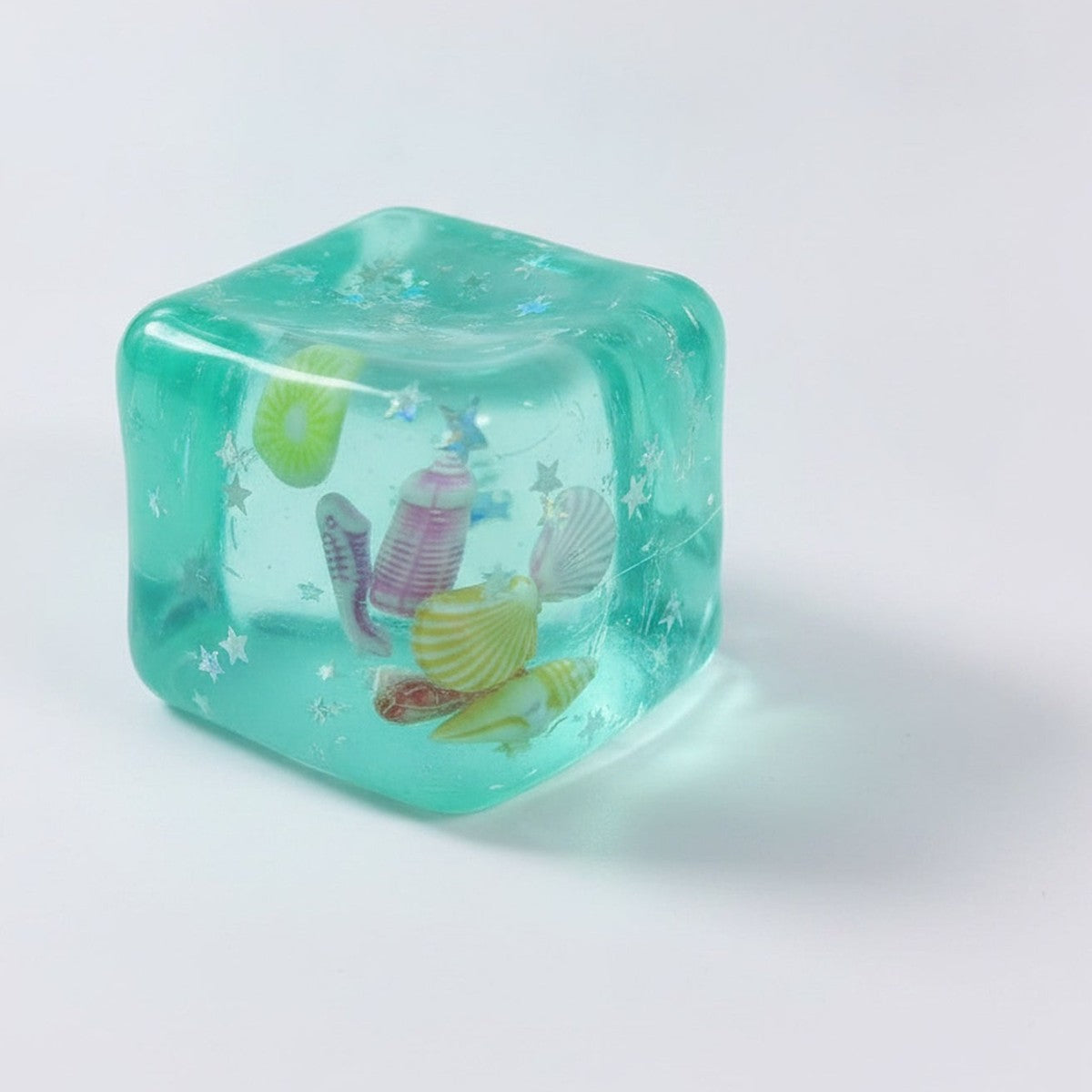 Ocean Creatures Squishy Cube - Mint Ocean