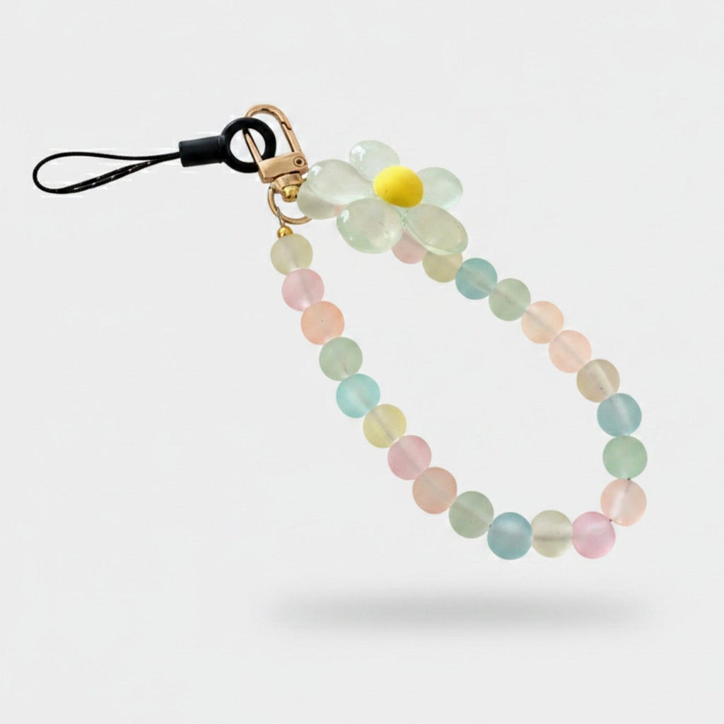 Pastel Beaded Flower Acrylic Keyring Charm – novelty & toys (view 1)