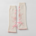 Star & X Knit Crew Socks - White & Pink