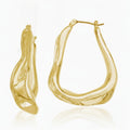 Twisted Textured Hoop Earrings - Gold