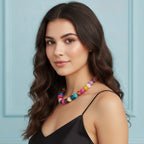 Chunky Colorful Beaded Necklace - Jewel Mix