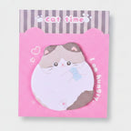 Cute Cat Sticky Notes Pad Pink Heart Design – stationery (view 1)