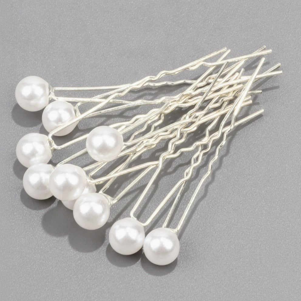 Pearl Hair Pin Set - White Pearl