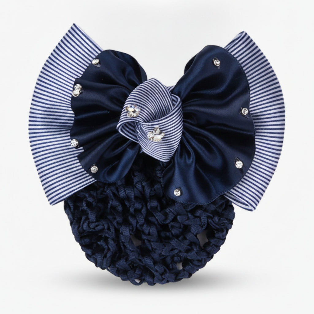 Oversized Bow Hair Claw - Navy Blue