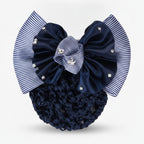 Oversized Bow Hair Claw - Navy Blue