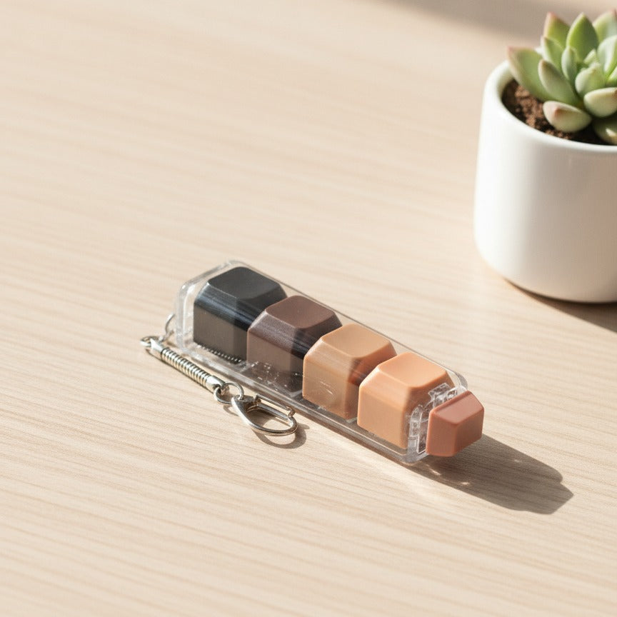 Mini Pop-It Button Keychain - Coffee Gradient