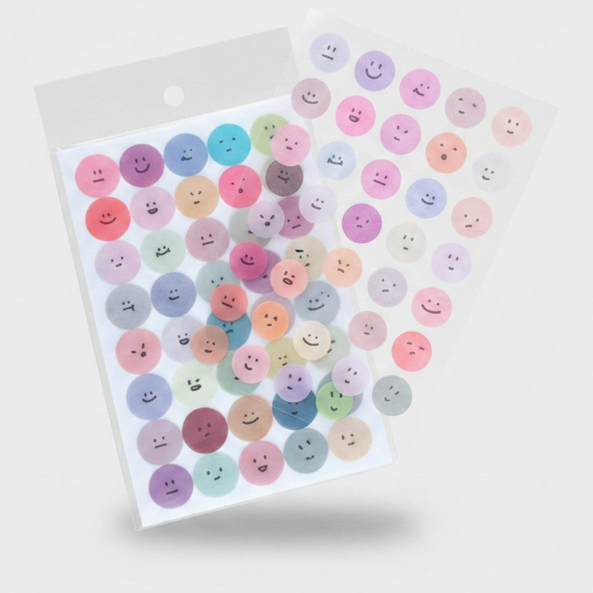 Smiley Face Sticker Sheet Pastel Colors – stationery (view 1)