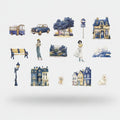Indigo Town Aesthetic Sticker Sheet Set – stationery (view 1)