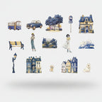 Indigo Town Aesthetic Sticker Sheet Set – stationery (view 1)